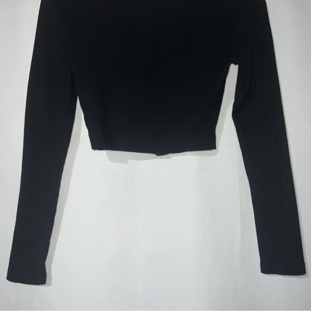 Fensace Womens Button Down Long Sleeve Crop Top Basic Knit Slim Fit Size XS - Picture 7 of 10